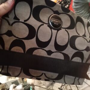 Coach Black and Gray Signature Tote